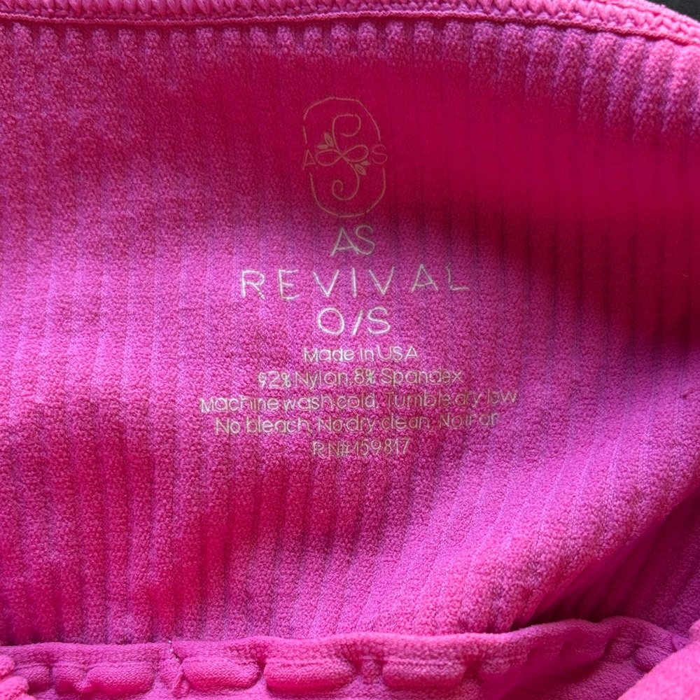 ASOS Revival Vibrant Pink Ribbed Top - Picture 2 of 4